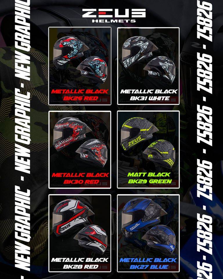 ZEUS ZS-826 FULLFACE GRAPHIC NEW